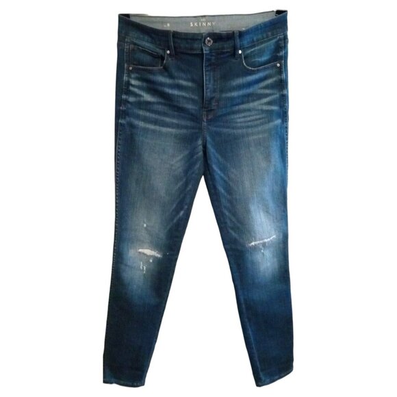 White House Black Market Jeans Women's Size 8 Med Blue Wash The Skinny High Rise - Picture 4 of 9